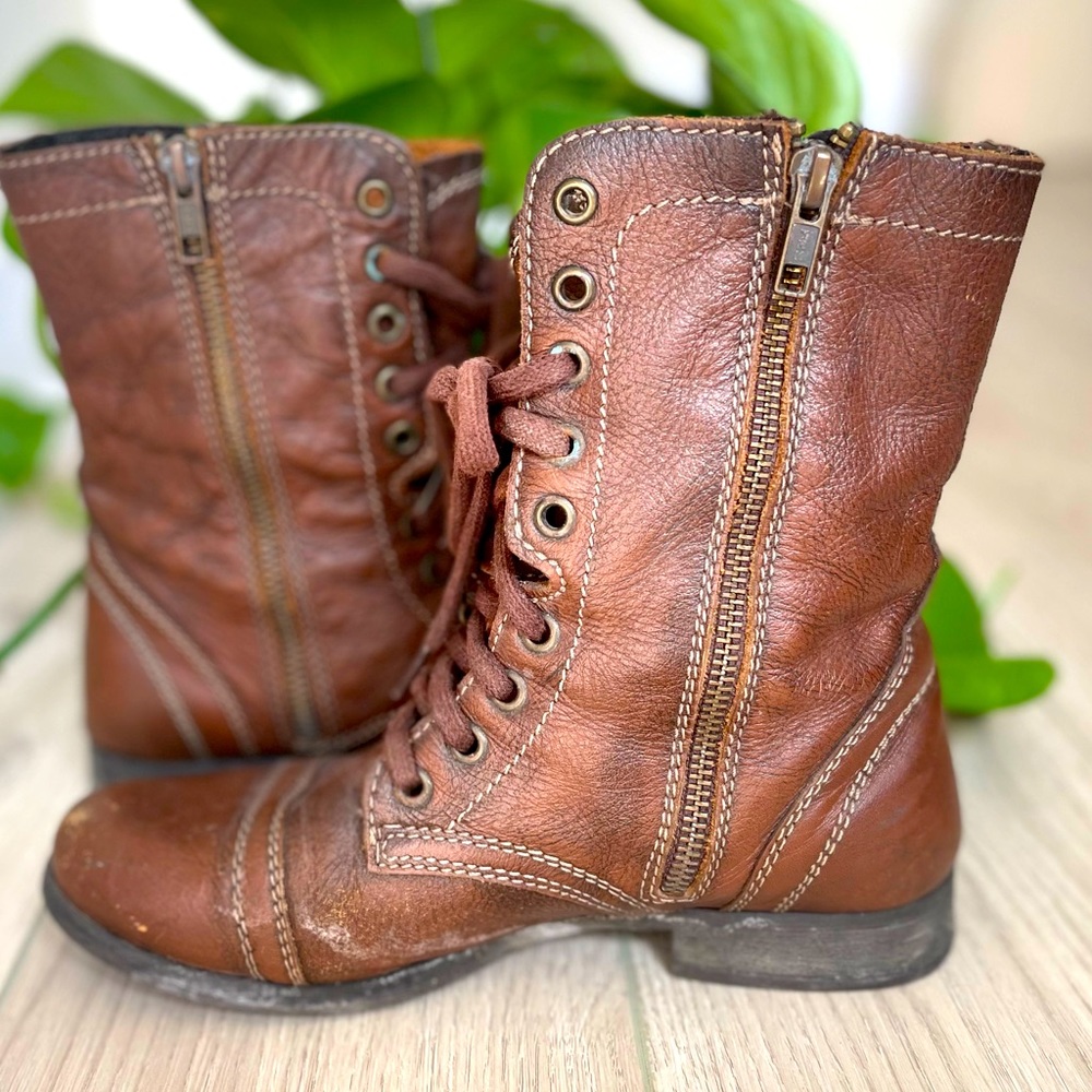 Boho Steve Madden leather brown boots - 6